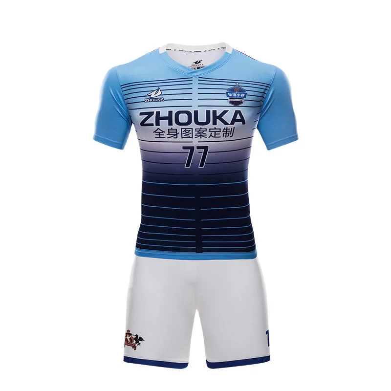 

Custom Sportswear Soccer Jerseys Tops Polyester Quick Dry Soccer Uniforms Sets Sublimation Goleiro Men Thailand Football Shirts