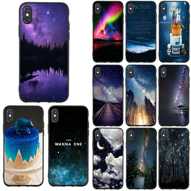 

Starry Night Space Sky Soft TPU Silicone Mobile Phone Cases for iPhone X XR XS Max 10 8 7 Plus 6 6S Plus 5 5S SE 4 4S Shell Bags