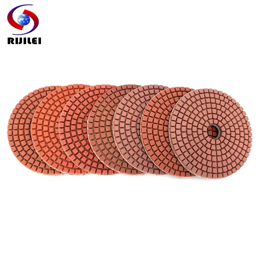 

RIJILEI 7 PCS/Set 3inch Diamond Polishing Pad 80mm Wet polishing pads for Stone Granite Marble Diamond Abrasive Tools HC11B