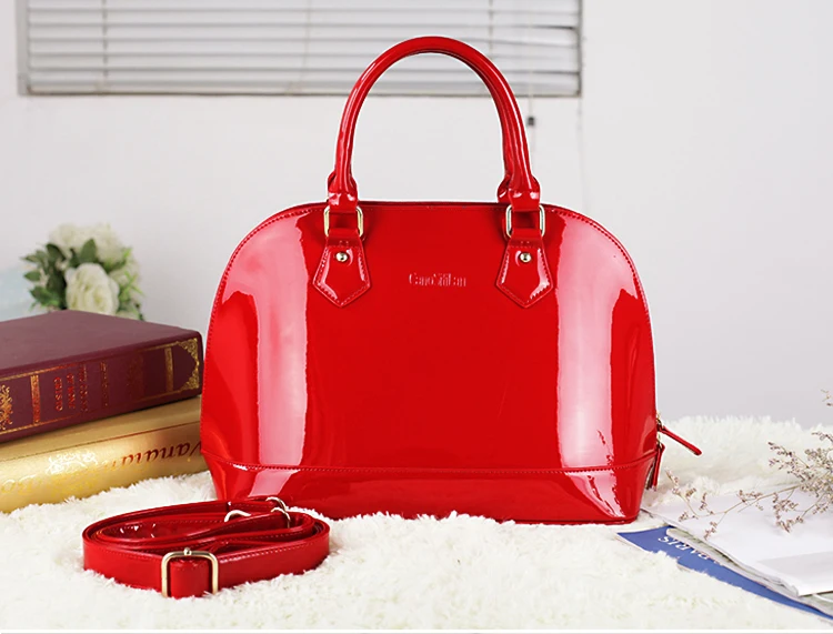 Bolso de Las Mujeres de Calidad Superior Bolso Rojo Bolso de La Novia de la  Alta Sociedad de Lisa Brillante PU de Las Señoras Bolso de Mano Paquete de  Diseño de la