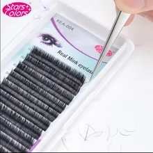 Звезды Цвета Импортные свет и удобный мягкий натуральный мех норки накладные ресницы прививки мягкие норковые ресницы