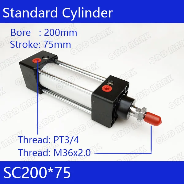 

SC200*75 200mm Bore 75mm Stroke SC200X75 SC Series Single Rod Standard Pneumatic Air Cylinder SC200-75
