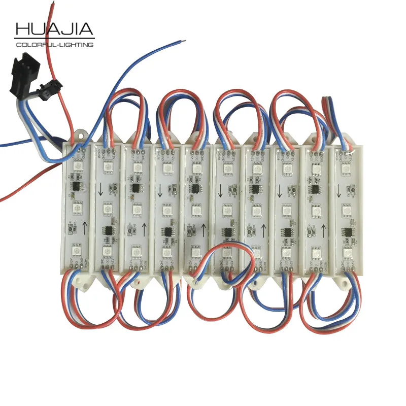 20 шт/уп, строка WS2811 DMX 3 светодиодный DC12V светодиодный свет сада SMD5050 RGB Водонепроницаемый светодиодный пиксель цифровой модульная светящаяся гирлянда