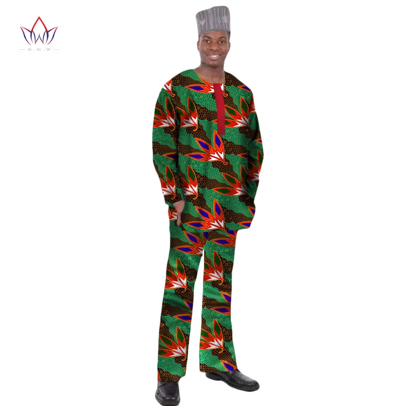 2017 БРВ новые моды Дашики Для мужчин топы комплект брендовая одежда 6XL Для мужчин s рубашка и брюки Двойка комплект Для мужчин с Африки
