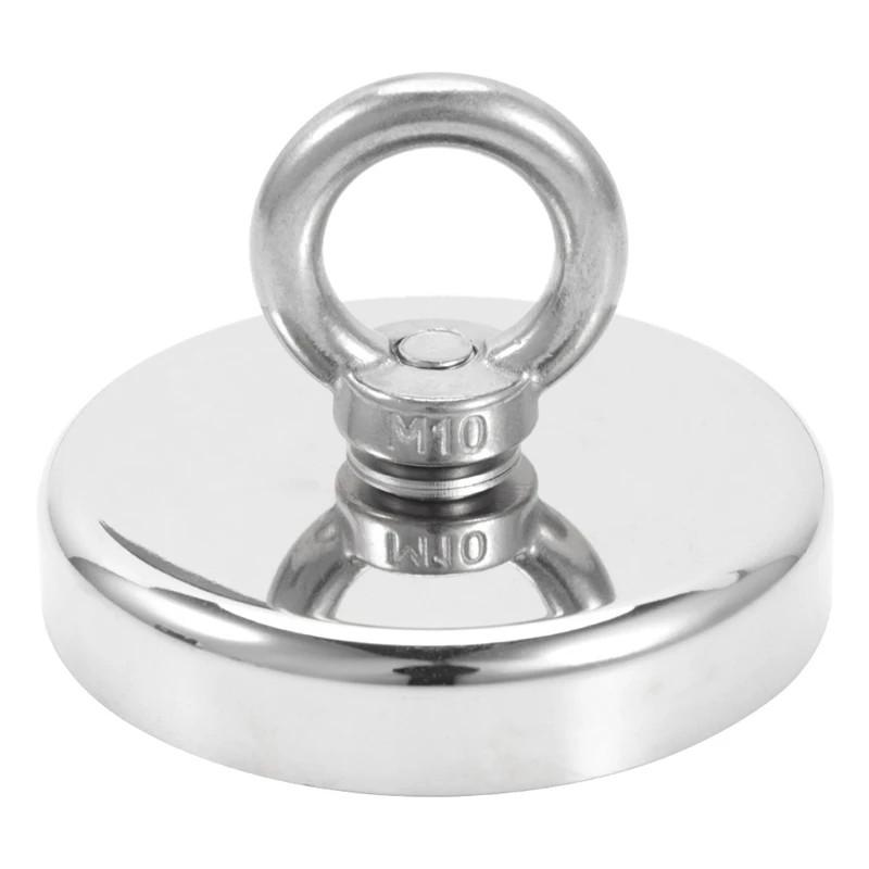 

M10 75Mm Round Ring Suction Cup Magnet Strong Deep Sea Fishing Magnet Super 163Kg Tension Fishing Magnet With Ring Bolt Used F