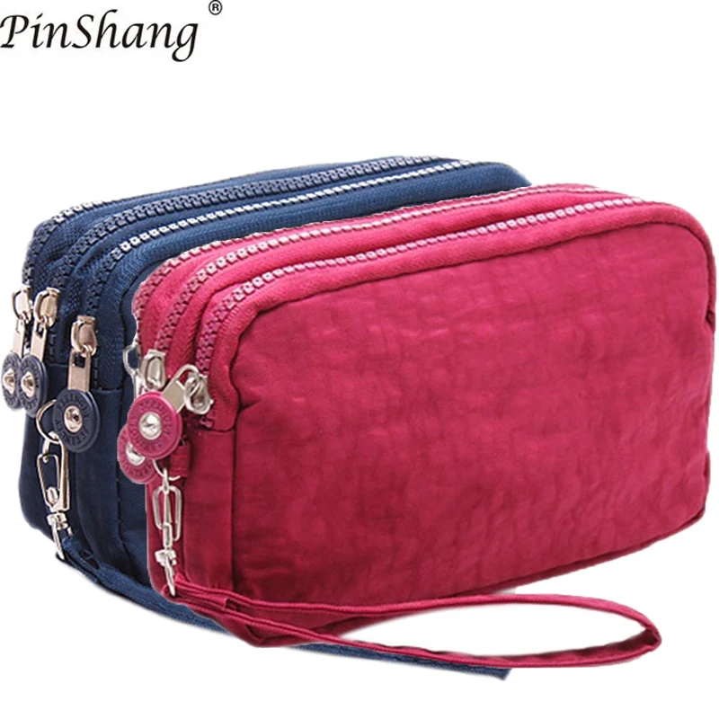 2018 frauen Geldbörsen Telefon Brieftasche Paket 3 Schichten Handtasche Mode Qualität Kleine geldbörse Für Frauen Geld Tasche Doppel-reißverschluss ZK30