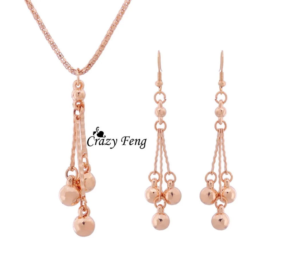Женский ювелирный комплект из колье и серёг золотистого цвета|set necklace earring|necklace