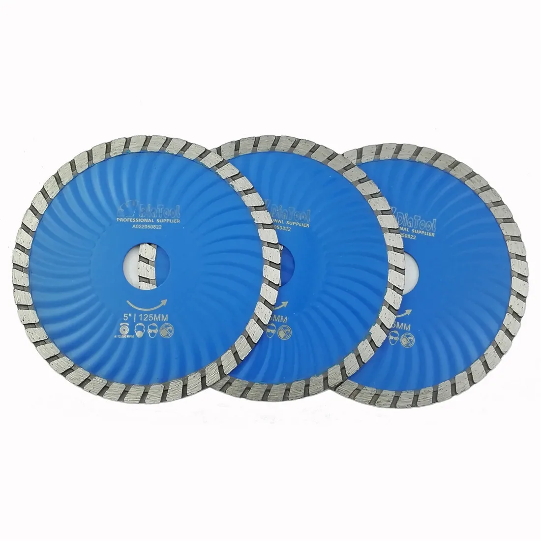 

DIATOOL 3pcs 125mm Hot pressed Diamond Waved Turbo Blade 5" Diamond Saw Blades stone concrete cutting Disc Diamond wheel