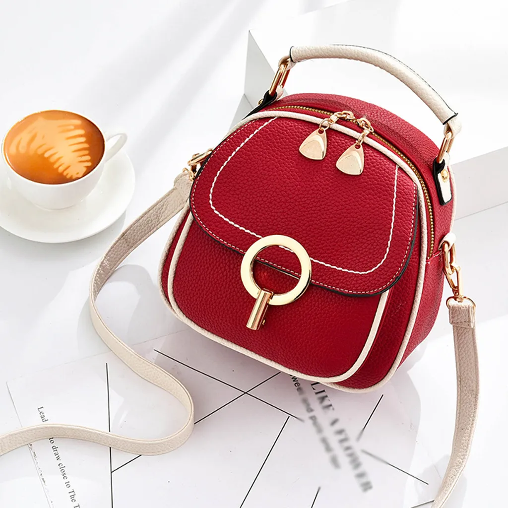 Женская сумка через плечо из кожи контрастного цвета Bolsa Feminina