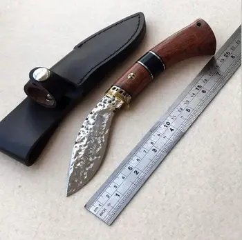 

PSRK Very sharp Cutting tools outdoor Damascus manual forging straight knife Tactical saber wood handle knife collection gift
