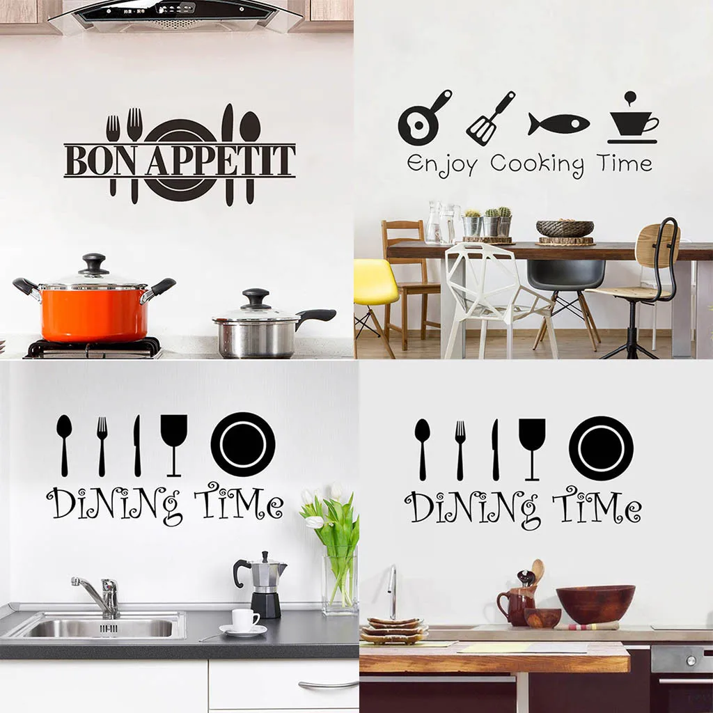

2019 hot new products Hot Removable Kitchen Rules Words Wall Stickers Decal Home Decor Vinyl Art Mural furniture componentFamily