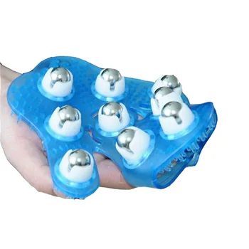

massage ball Nine Steel Plastic Massager Floppy Disk 360 Degrees Rotating Body Face Neck Leg Handheld Massager Glove Roller