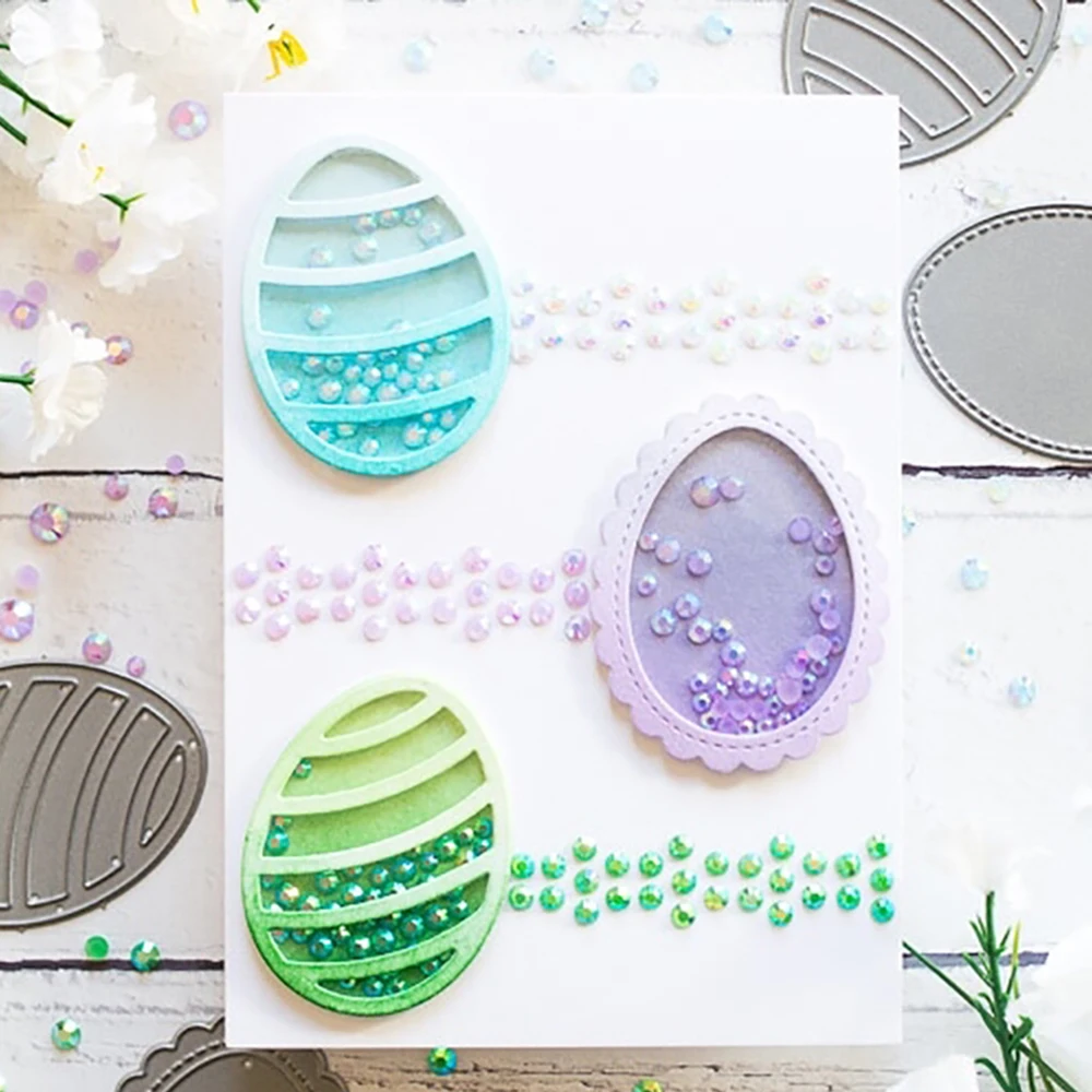 

Easter Eggs 166*56mm Die Scrapbook Greeting Cards Metal Cutting Craft Die Punch 3D DIY Scrapbooking Card Making Photo Frame