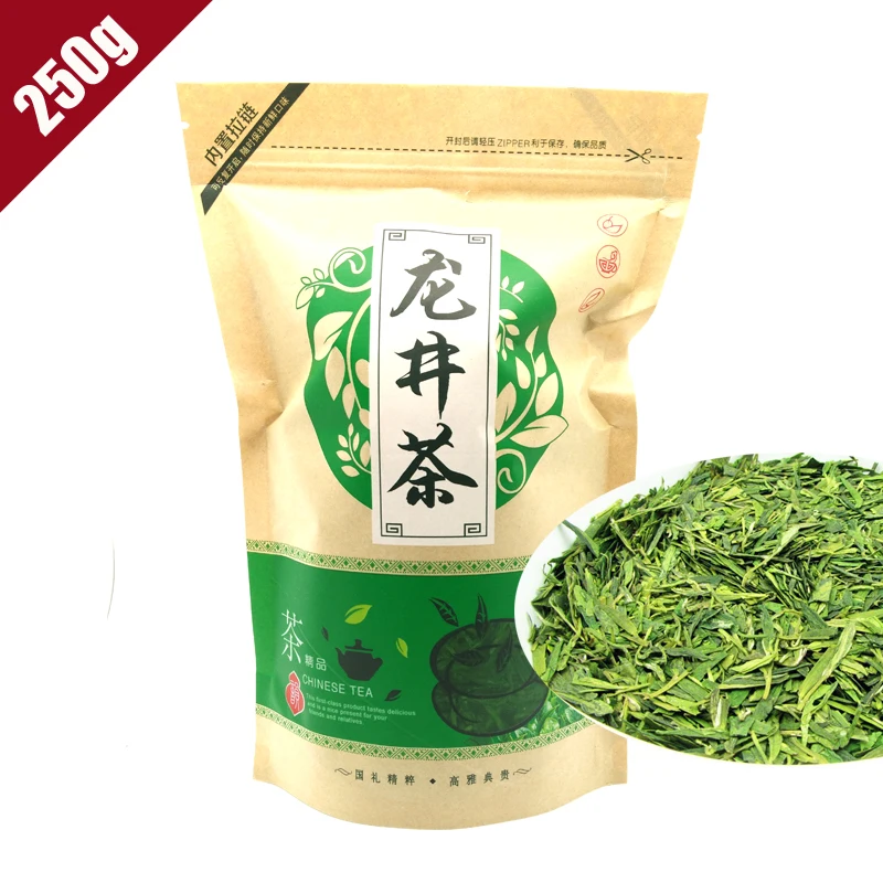 Spring New Teas 250g Top Quality Chinese Organic Famous Drgon Well Longjing Green Tea For Health