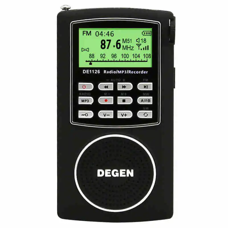 

Degen DE1126 Radio Digital Receiver FM Stereo MW SW AM 4GB MP3 DSP ATS D2977A
