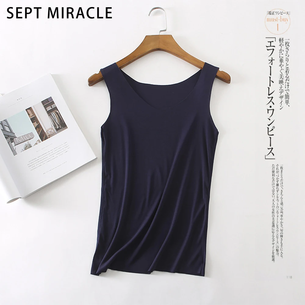 Sept чудо бренд 7 одноцветное Цвета Для женщин бесшовные Slim Fit Хлопок модный жилет