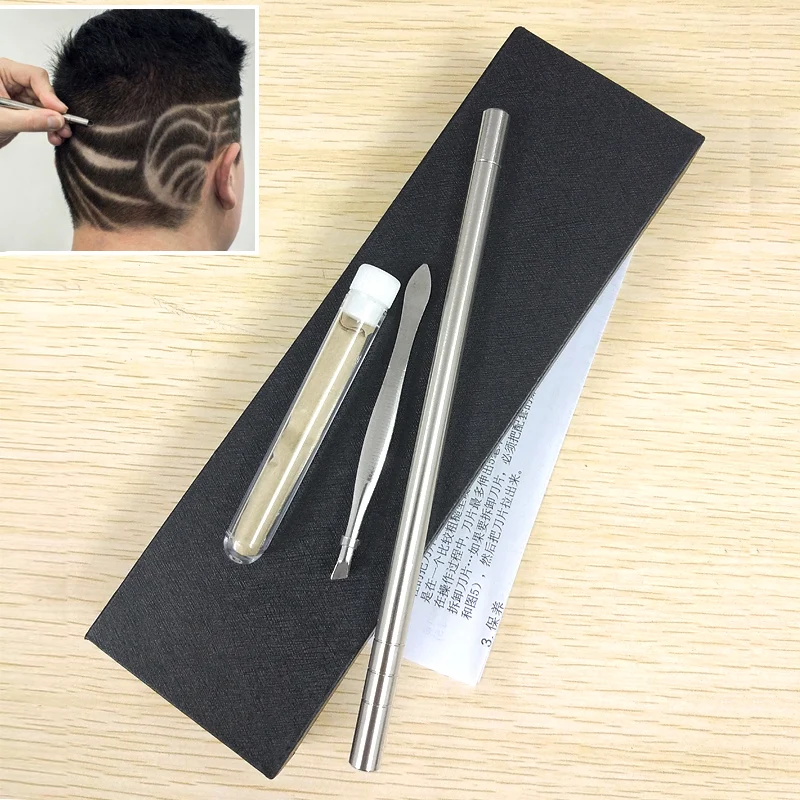 1 Pen +10 pcs Blades Hair Trimmers shaver Stainless Steel Engraving pen