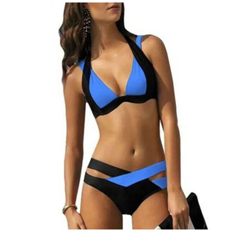 Tonichella женский Vogue раздельный цвет Бикини Комплект женский летний пляжный купальник сексуальный крест пляжное бикини купальный костюм De SCL084