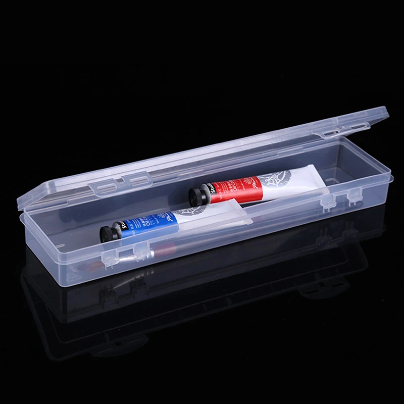 Портативная Маленькая прозрачная пластиковая кисть для рисования, коробка для хранения карандашей, контейнер для акварельных ручек, инструменты для рисования, ящики для хранения