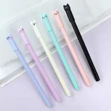 4 шт кошки гелевые ручки милые ручки стационарные каваи школьные принадлежности гелевые чернила ручка школьные стационарные офисные поставщики детская ручка подарок офис