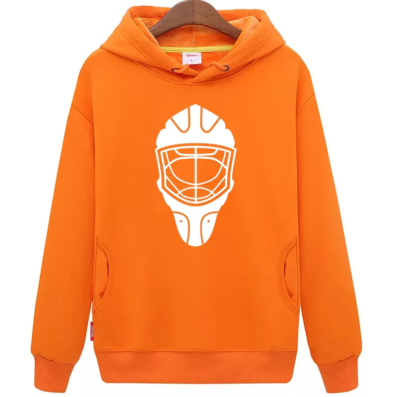 JETS Free shipping cheap unisex orange hockey hoodies Sweatshirt with a hockey mask for men & women