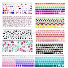 HRH Silicone Flower Decal Rainbow Keyboard Cover Keypad Skin Protector For Apple Macbook Pro 13 15