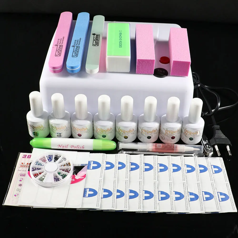 

ATT-73 uv gel nail polish kit ,uv kit manicure with uv lamp,uv nail art set at free shipping