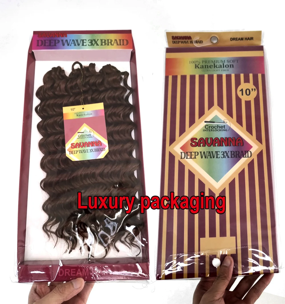 Synthetic Deep Wave Crochet Braiding Hair Extensions 10