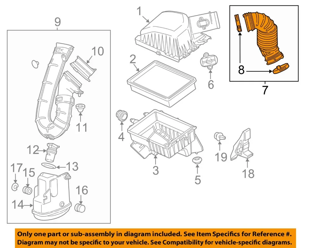 Воздухоочиститель Впускной воздуховод шланг для 94537633 Chevrolet 12-17 Sonic 95489808, 94537633