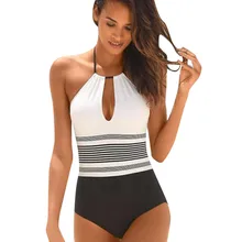 Сексуальное женское белье один предмет женский полосатый принт боди комплект бюстгальтера и трусиков Купальники Купальный пуш-ап Мягкий купальник пляжная одежда 0516