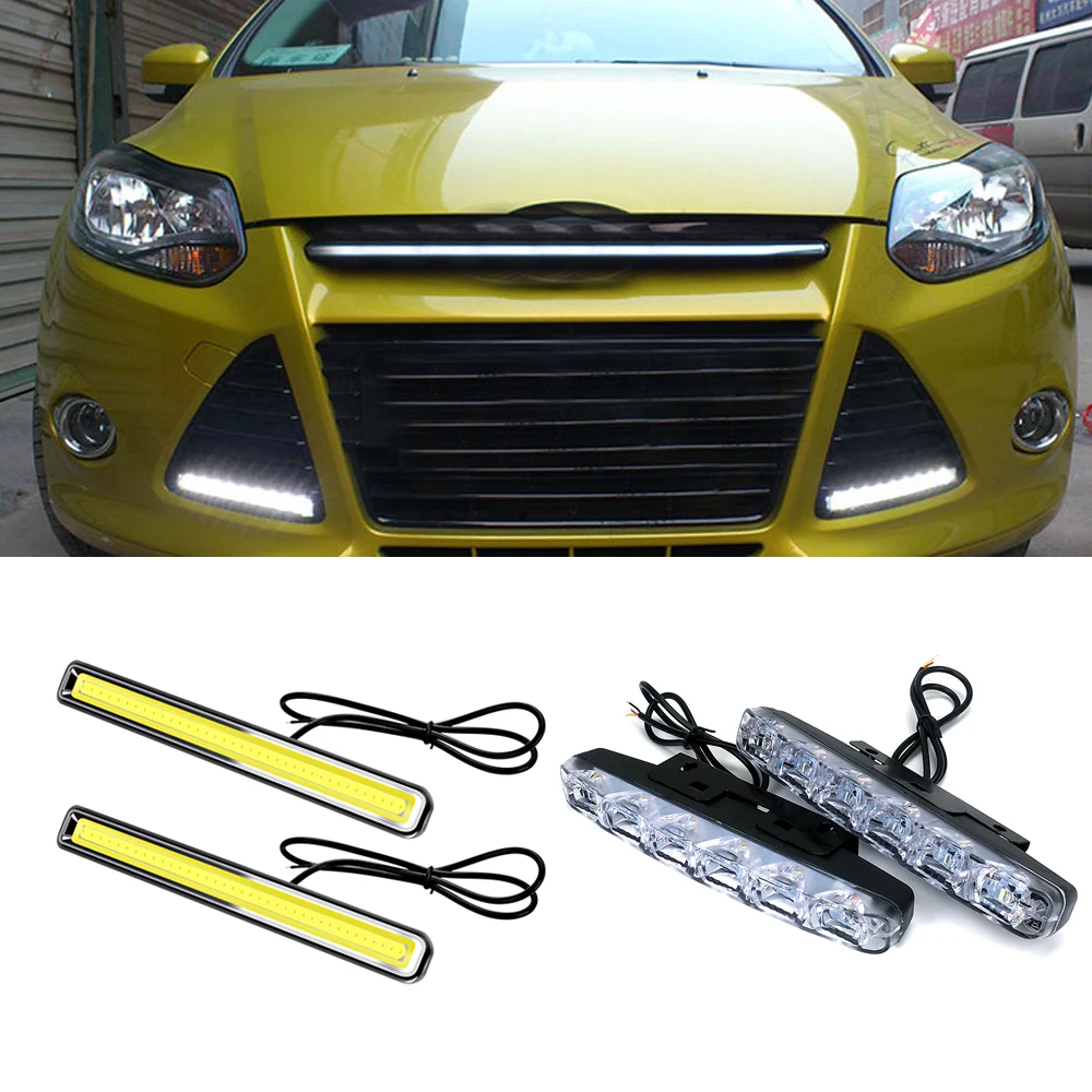 1 пара 12V светодиодные дневные ходовые огни для Ford Focus MK2 Fusion Fiesta ST Ranger из
