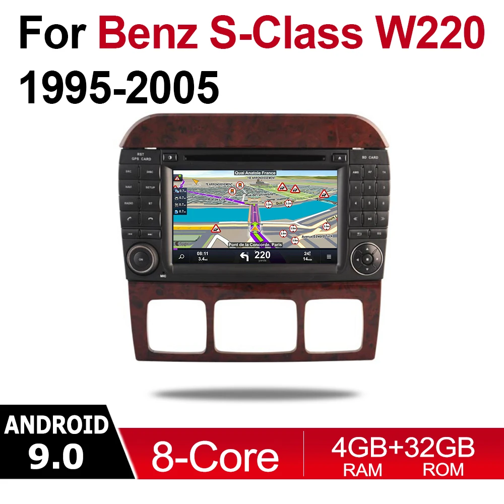 4GB android 9 car dvd player For Mercedes Benz S Class W220 1995~2005 NTG Multimedia GPS Navigation Map Autoradio WiFI Bluetooth