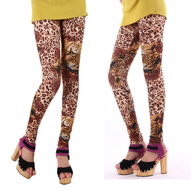 Cool Women Girls Leggings Colorful Leopard Zebra Pants Cropped