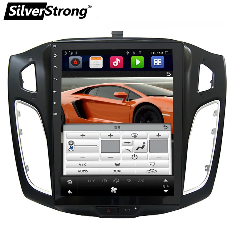 Best SilverStrong 10.4inch Tesla style Android7.1 Car GPS Radio For FORD FOCUS3 2012-2015 WIFI Radio GPS Navi OBD navitel 4