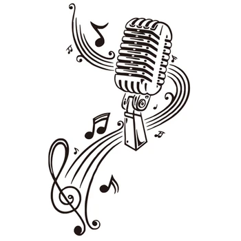 

Microphone Music Note Wall Art Musical Notes Sticker For Ktv Bar Background Home Decorations