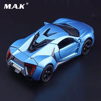 

1/32 Scale Diecast Alloy Car Model Toys Blue Lykan Hypersport Car Model With Light & Sound Gifts Collections