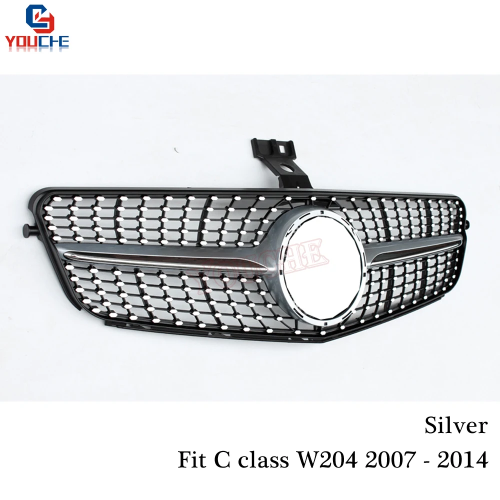 W204 Бриллиантовая решетка для Mercedes C Class 2007 2014 C180 C220 C250 C300 C350 передний