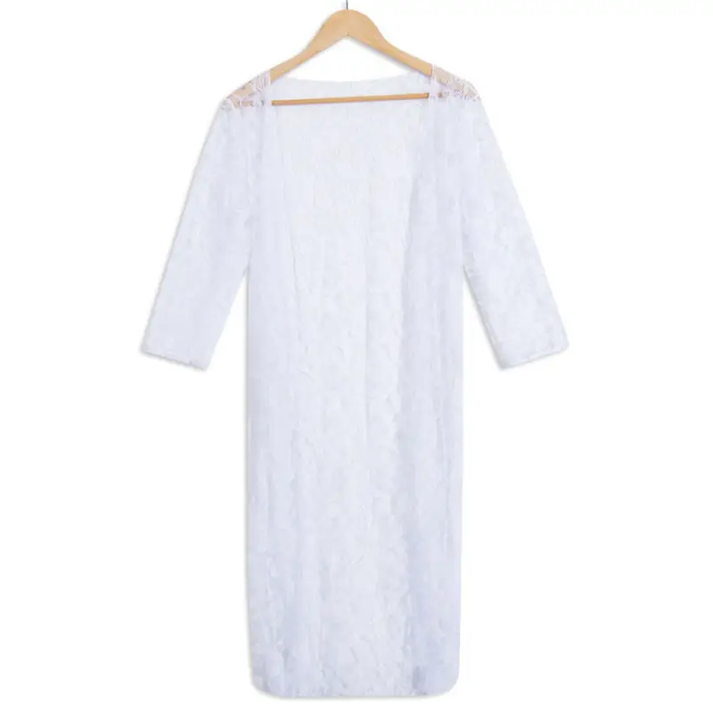 

Local Stock Black Friday Deals Women Ladies Summer Long Sleeve Beach Lace Cardigan Blouse Long Tops Dress