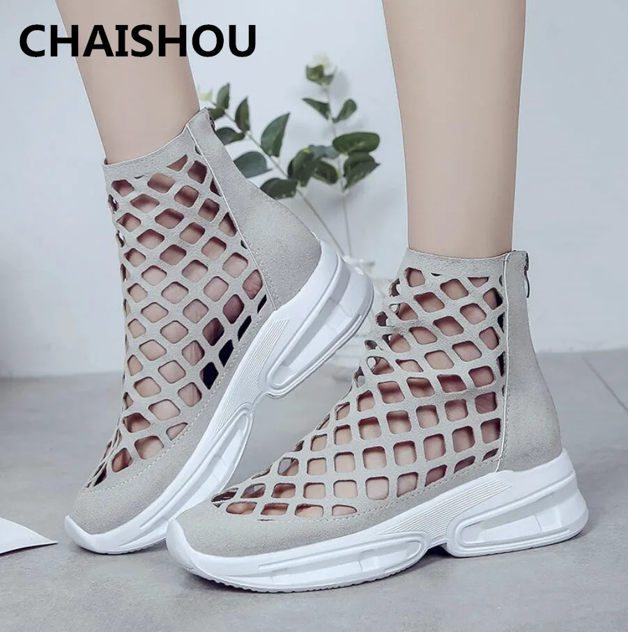 Женские ажурные сандалии CHAISHOU удобные дышащие модные ботинки Chaussures B 333 лето