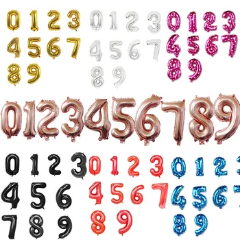 

Number Balloon 16/32inch Rose gold Blue Gold Baby Shower Happy Birthday Party Christmas Wedding Balls Decoration supplies