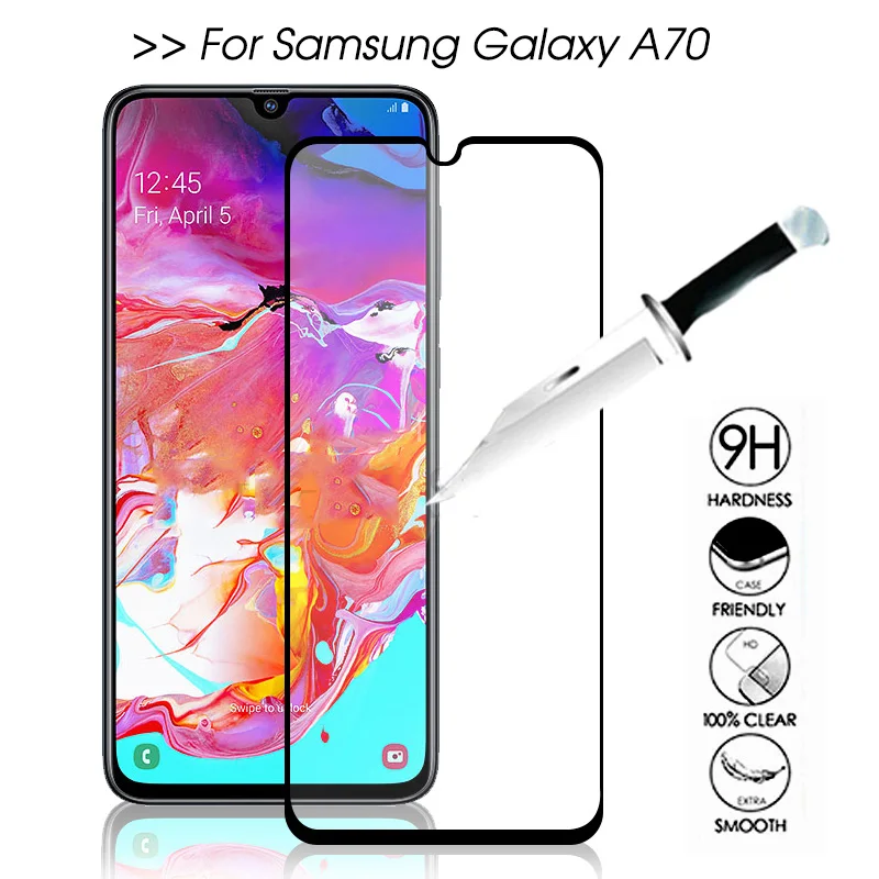 Для samsung Galaxy A70 A50 закаленное стекло Полное покрытие экрана протектор для Galaxy A 70 50 защитное стекло пленка защита экрана