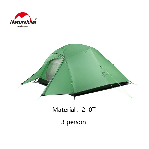 Naturehike Cloud UP обновленная палатка свободная устойчивая 20D силиконовая двухслойная 1 2 3 человека Сверхлегкая Наружная палатка для кемпинга - Цвет: Cloudup3 Green 210T