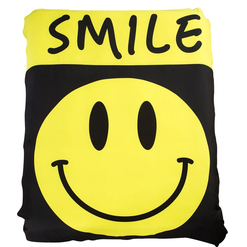 

Cute Smile Emoji Bedding Sets Twin Queen King Size Duvet Cover Pillow Case Flat Sheet or Fitted Sheet Polyester Fabric Textiles