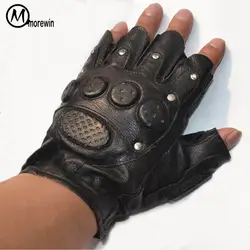 Morewin 2018 милые вечерние тактические перчатки с заклепками для взрослых перчатки из овечьей кожи Панк тонкие спортивные перчатки для фитнеса