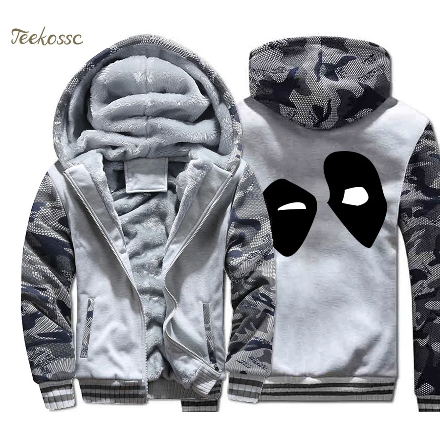 

Hero Catcher Deadpool Jacket Men Super Hero Sweatshirt Coat 2018 New Winter Fleece Warm Hoodie Dead Pool Funny Streetwear Mens