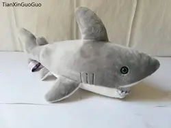 Морских животных серый мультфильм Акула Плюшевые игрушки 40 см мягкая игрушка Рождественский подарок w0308