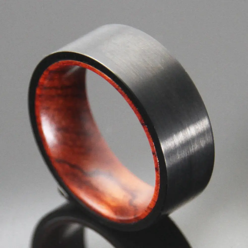 Soul Для мужчин 8 мм Натуральная деревянный декор и черная поверхность Вольфрам карбида кольцо Comfort Fit Для мужчин Обручальное Обручение натуральный ювелирные изделия