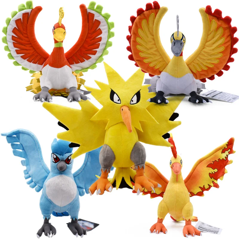 11-12 дюймов 5 стилей Zapdos& Articuno& Moltres& Ho-oh блестящие милые плюшевые игрушки для детей мягкие PP Хлопок Дети День рождения Рождество