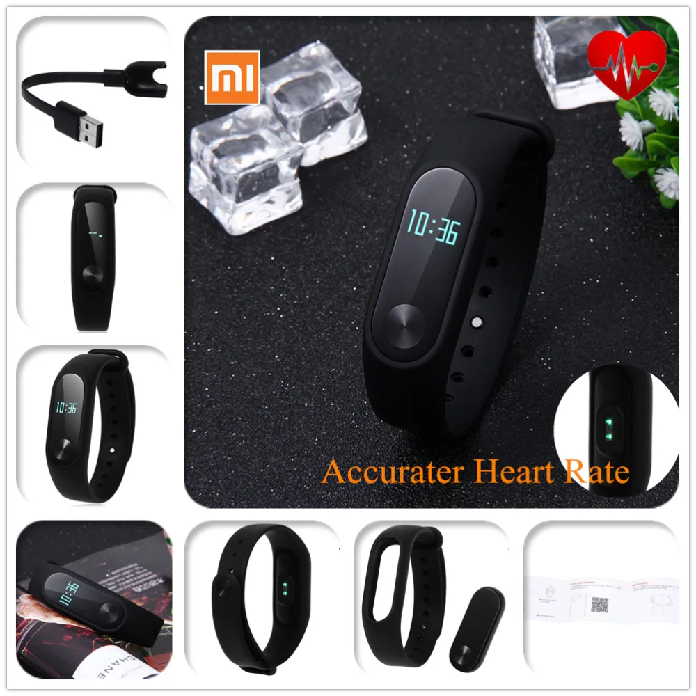 

Original Xiaomi Miband 2 Smart Wristband Bracelet Heart Rate Monitor Smart Band Plus Bluetooth 4.0 Sleep Monitor Xiaomi Mi Band