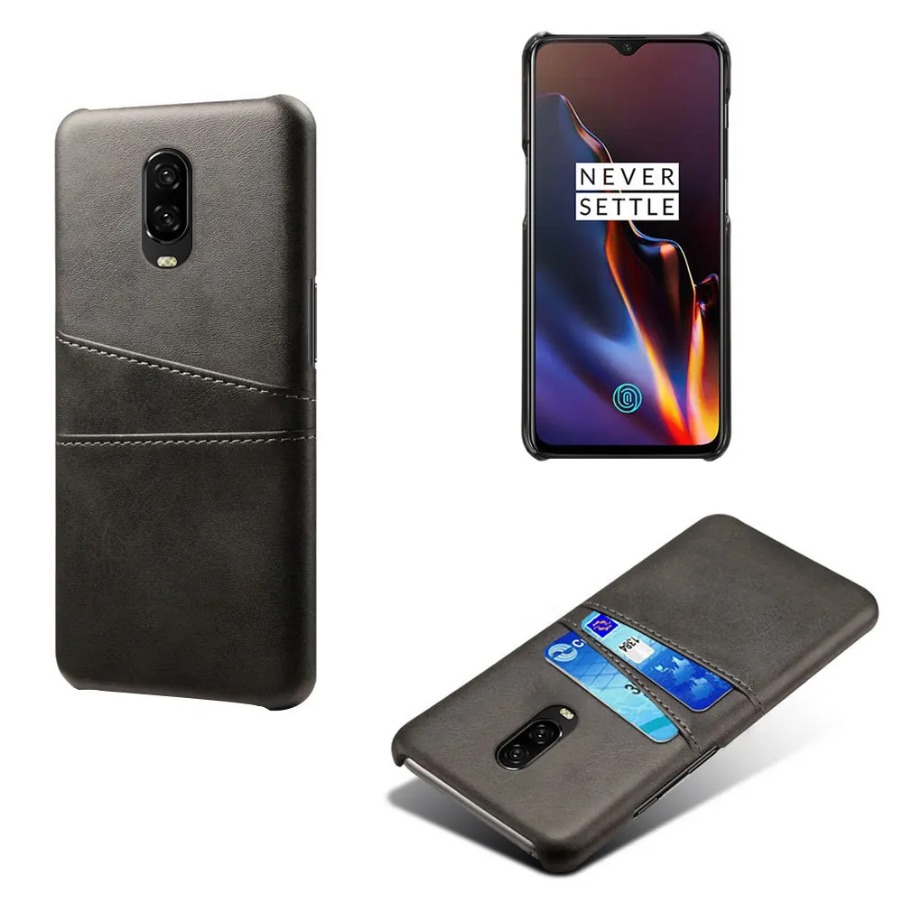 

Classic PU Leather Phone Cover Case For Oneplus 6T 6 5 5T 7 Dual Card Wallet Pocket Back Cover Shell 6T Card Holder Slots Case